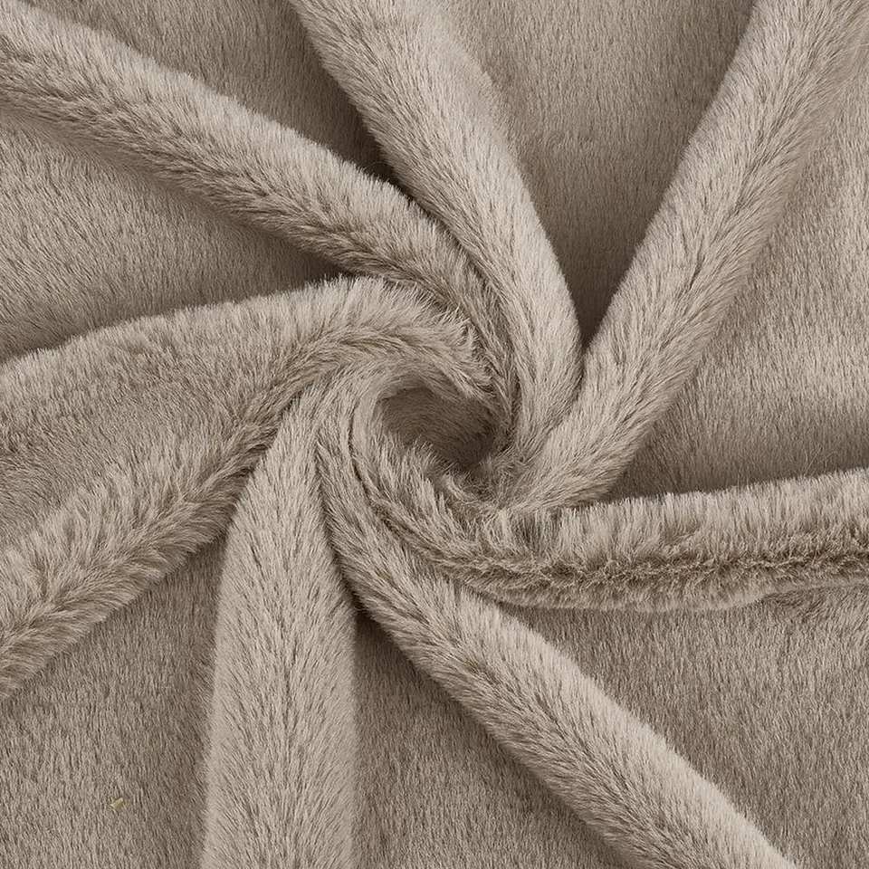 BENECREAT Tissu Fausse Fourrure Tan 160x50cm Poils Courts