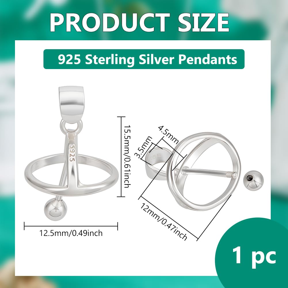 BENECREAT pendentif parapluie perle argent 925 15mm