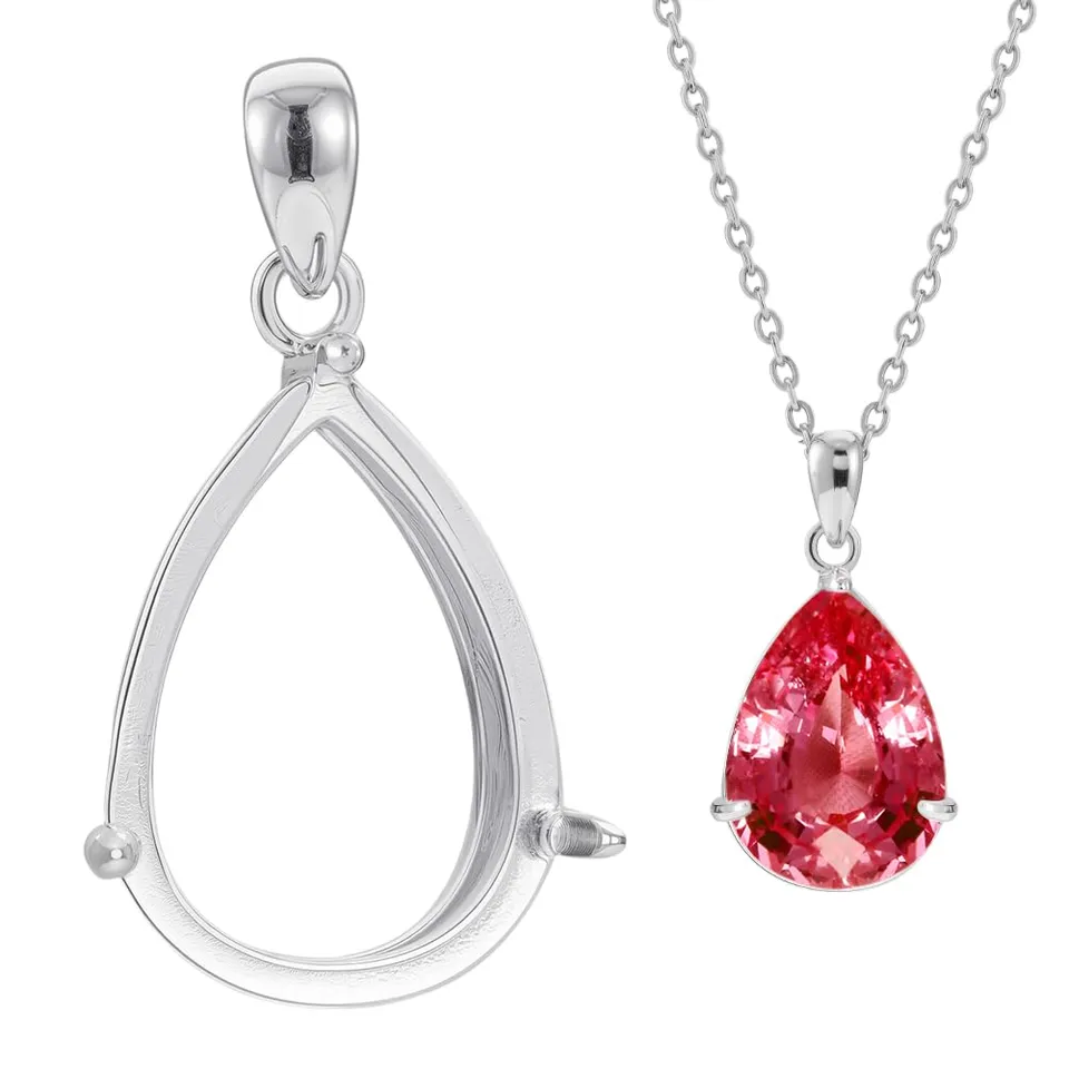 BENECREAT support pendentif goutte argent 925 10x14,5mm