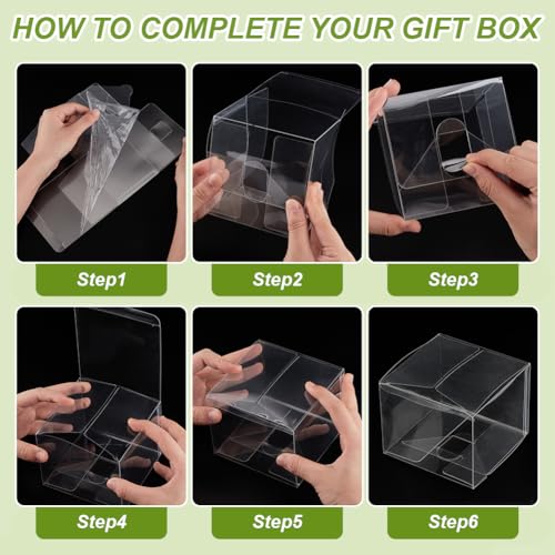 BENECREAT boîte PVC transparente 10x10x8cm 20 pcs cadeau
