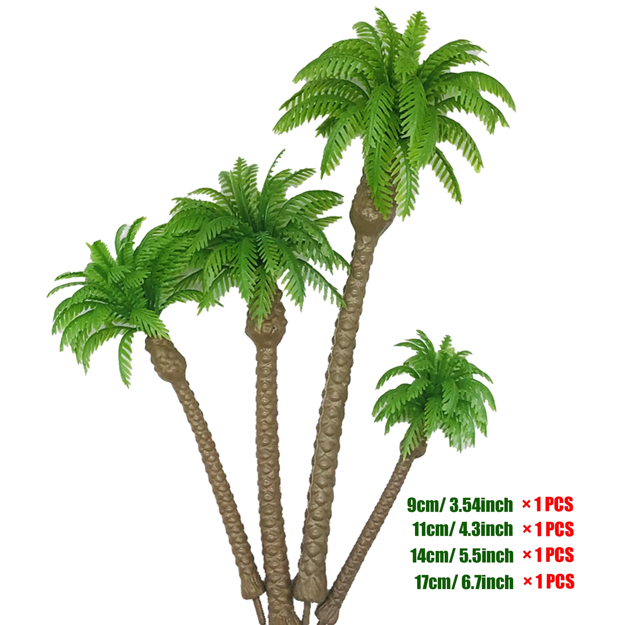 Cayway 34 Palmiers Miniature Plastique Vert 4,2-17 cm