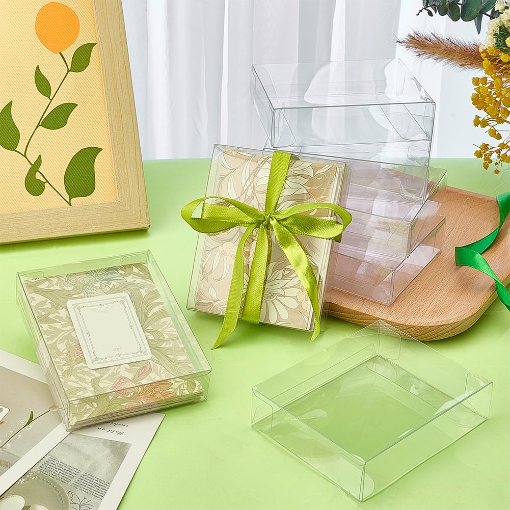 BENECREAT boîte cadeau transparente PVC 18x10x2,5 cm lot de 30
