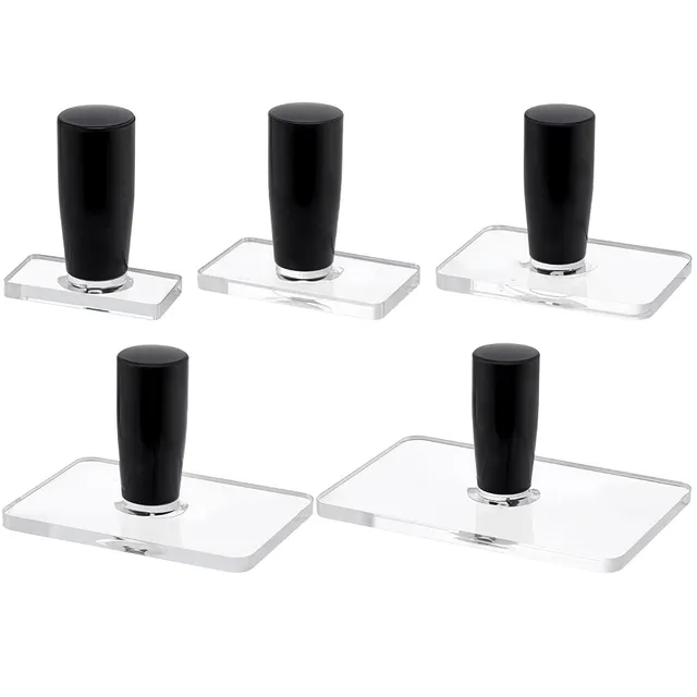 BENECREAT bloc tampon acrylique rectangle poignée 5 pcs