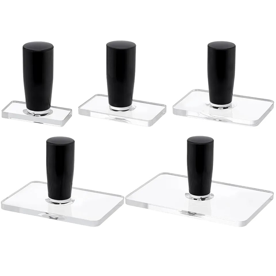 BENECREAT bloc tampon acrylique rectangle poignée 5 pcs