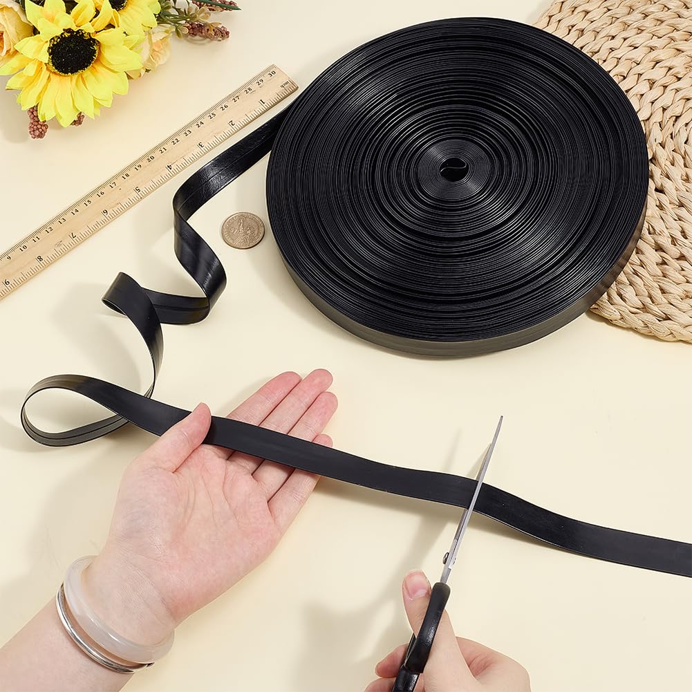 BENECREAT Biais PU cuir noir 20mm 36m