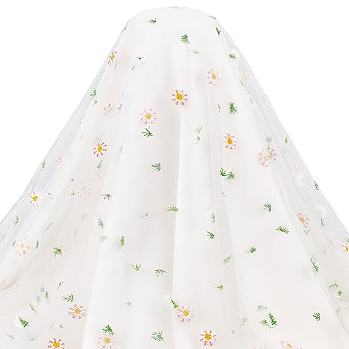 BENECREAT Dentelle Organza Marguerite 126cm 1,8m