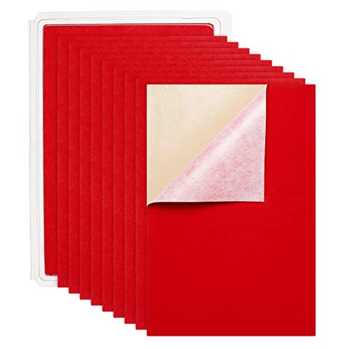 BENECREAT Feuille Feutrine Autocollante Rouge A4 x20 Velours