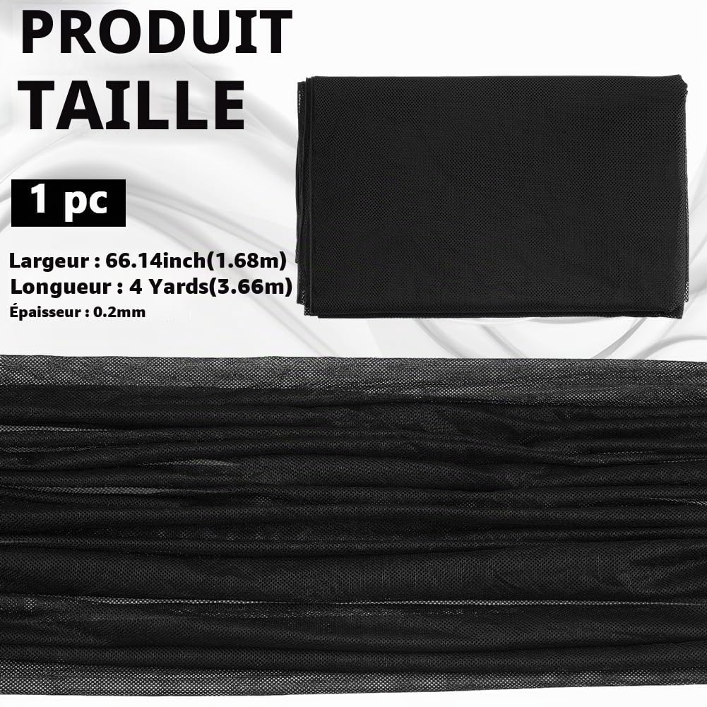 BENECREAT Maille Filet tissu noir 3,65m respirant