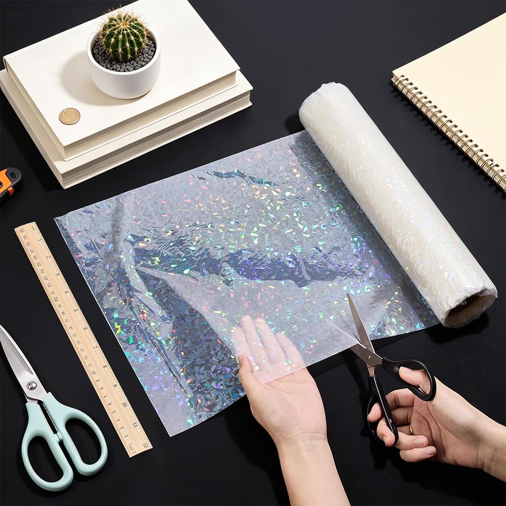 BENECREAT Film Vinyle Holographique Transparent Gemmes 20m x 30cm