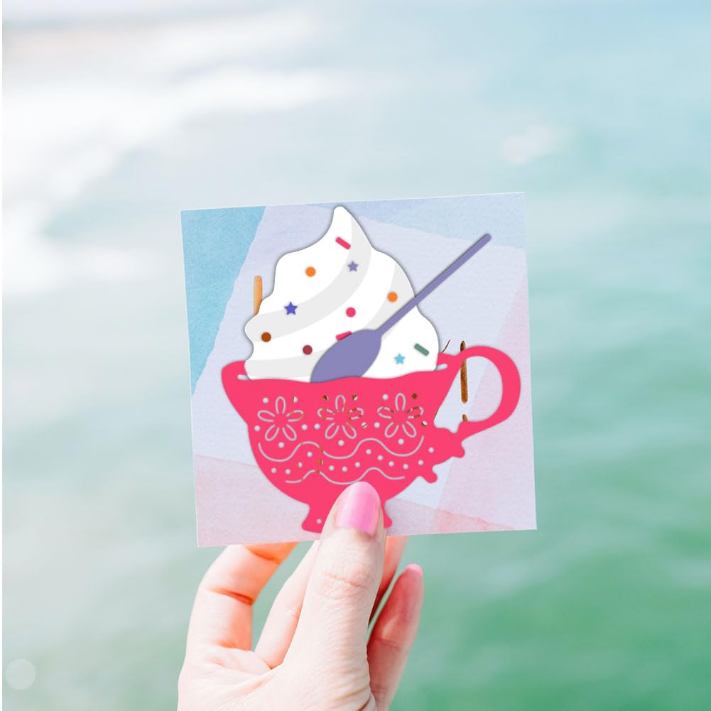 BENECREAT Tasse à Thé Rétro dies découpe scrapbooking acier