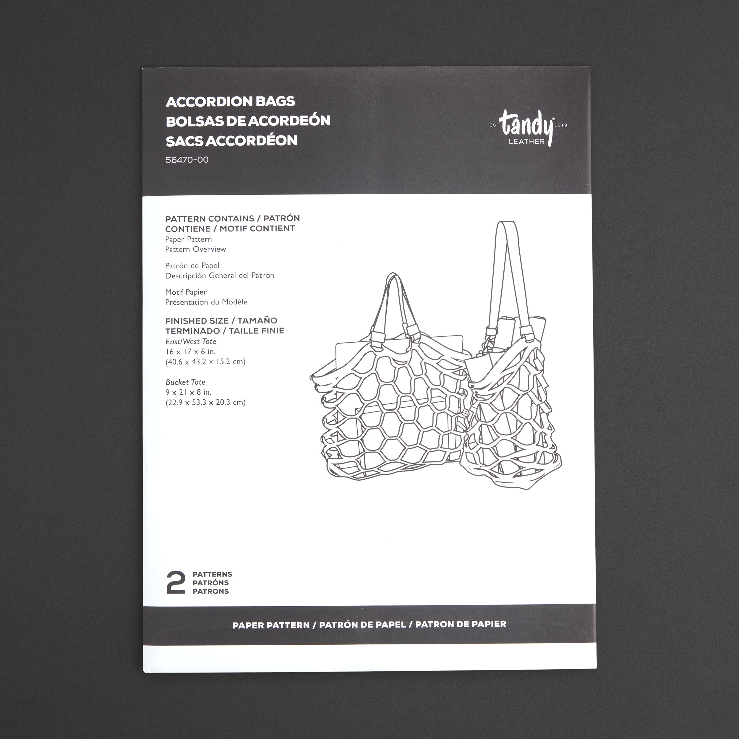Tandy Leather patron papier sac accordéon cuir 2 modèles