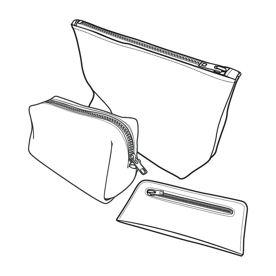 Tandy Leather trio de pochettes patron papier 3 tailles cuir souple