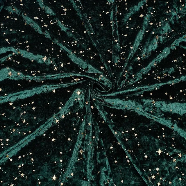 BENECREAT tissu velours étoiles vert foncé 1m 1,6m