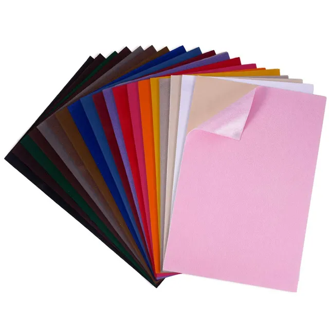 BENECREAT feuilles velours adhésives A4 19 couleurs
