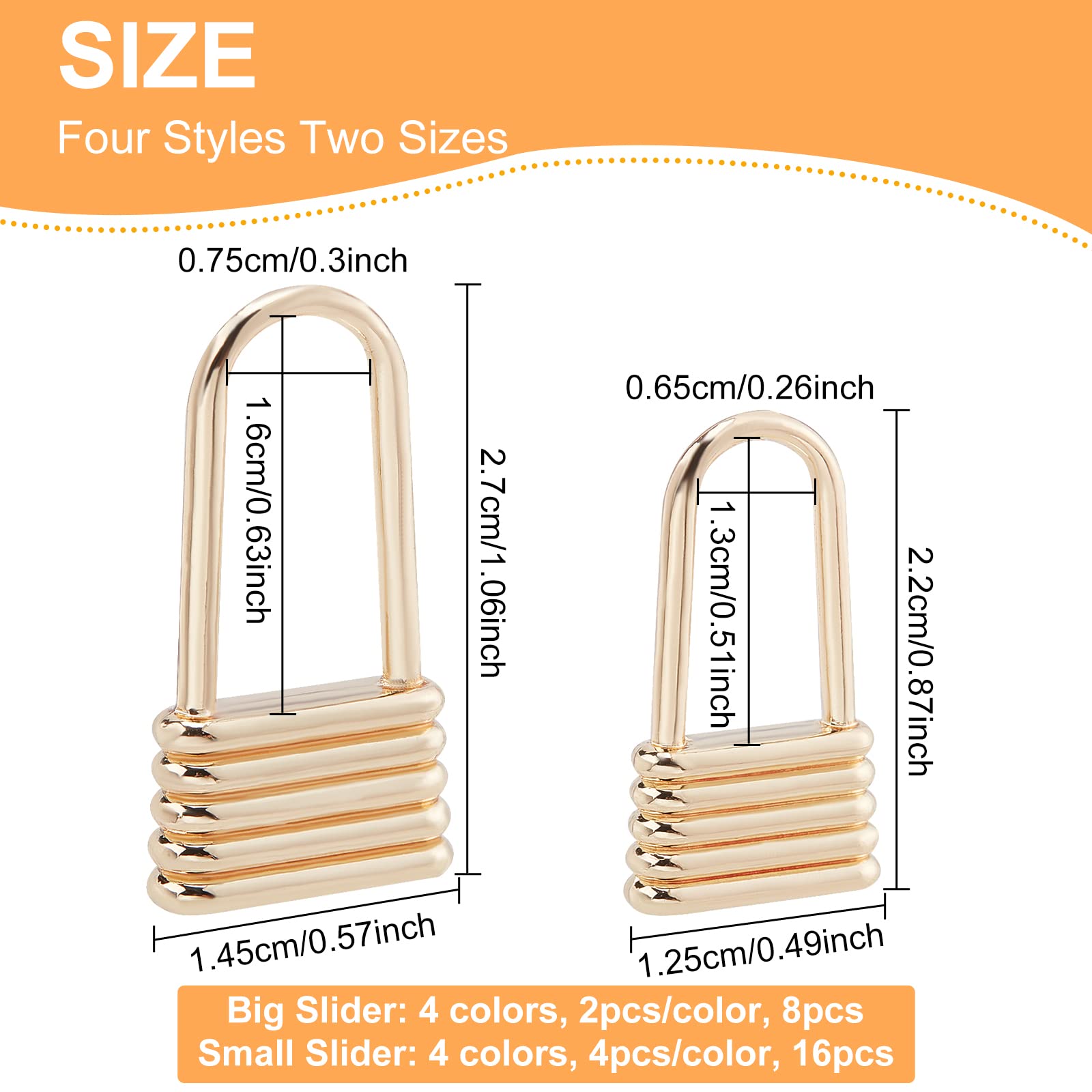 BENECREAT Curseur Fermeture Éclair Zinc 2 Tailles x24
