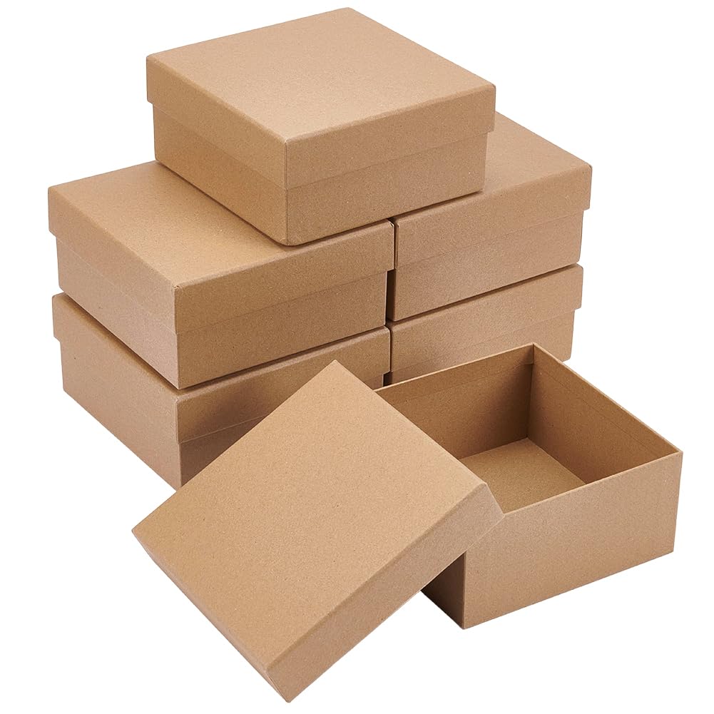 BENECREAT boîte bijoux papier noir 6 pcs 15x15 cm rigide