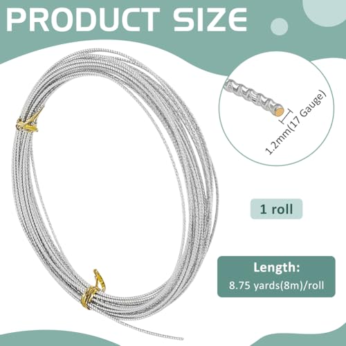 BENECREAT fil laiton texturé platine 8m 1,2mm bijoux