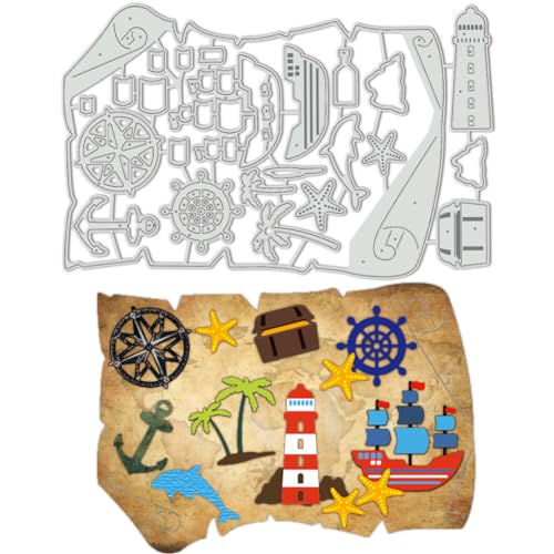 BENECREAT Carte Trésor Matrice de Découpe Voilier Marin