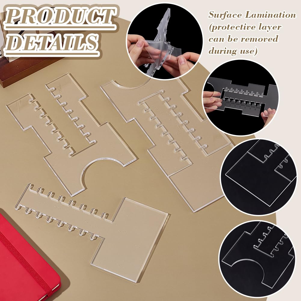 BENECREAT espaceur canapé acrylique transparent 4pcs 23x10cm