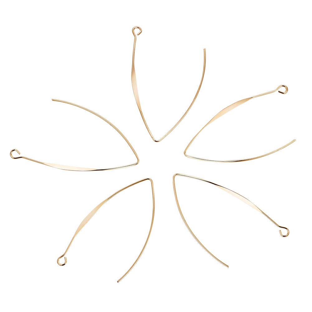 BENECREAT 44x26mm crochets boucles d’oreilles plaqué or 18K
