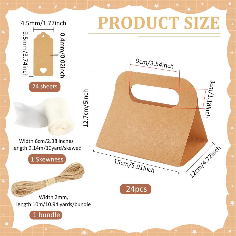 BENECREAT Porte-Gobelets Papier Kraft Poignée x24 Trou 8cm
