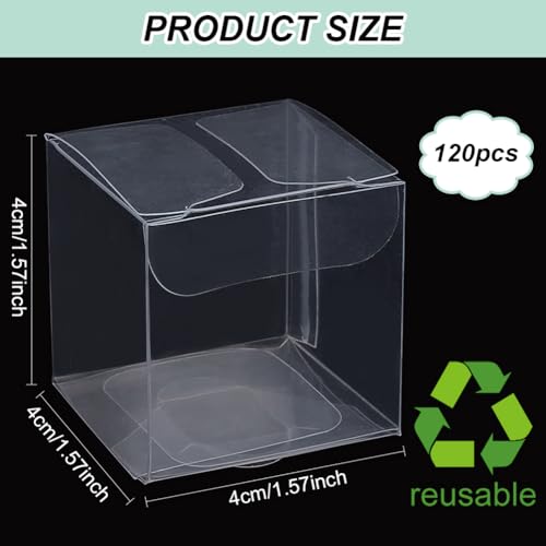 BENECREAT boîte cube transparente 4x4x4cm 120 pcs dragées