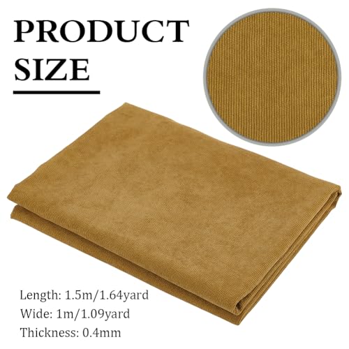 BENECREAT Tissu Velours Côtelé Moutarde 1x1,5 m