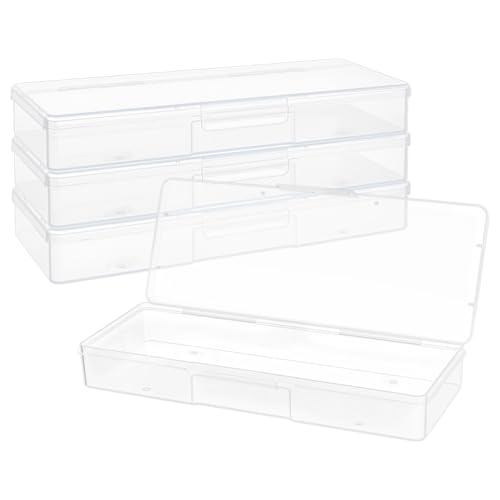 BENECREAT boîtes rangement plastique transparent 22 cm lot 4