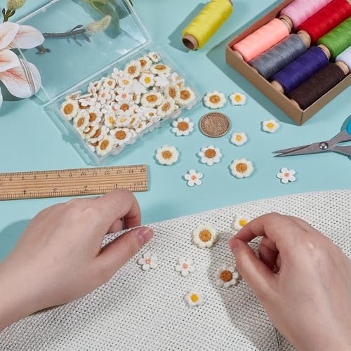 BENECREAT Patchs Marguerites Broderie x100 11,5-20mm 5 Tailles