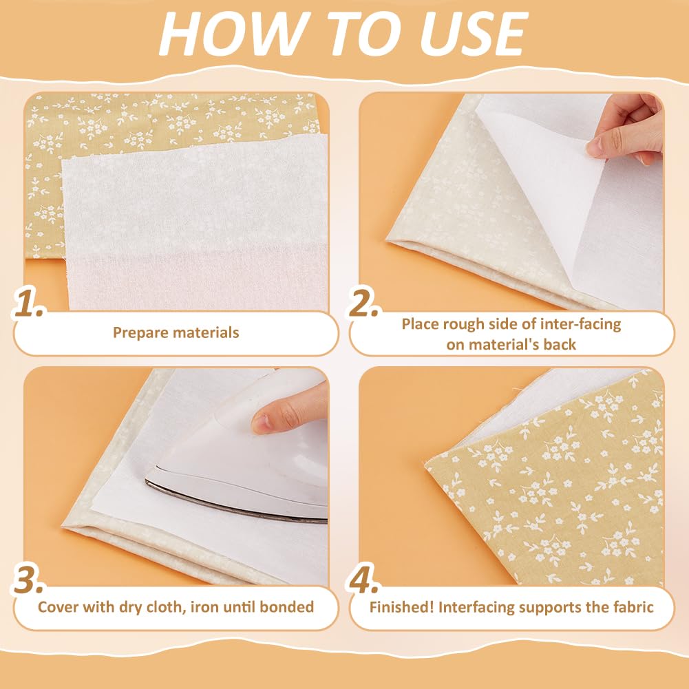 BENECREAT Entoilage Thermocollant Blanc Coton 9,1m x 27cm