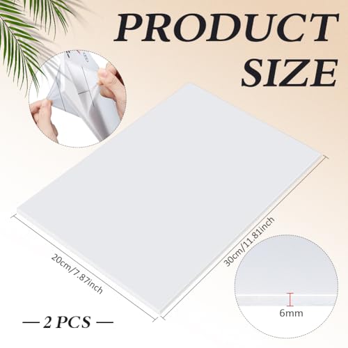 BENECREAT Plaque ABS blanche 30x20cm 6mm lot de 2