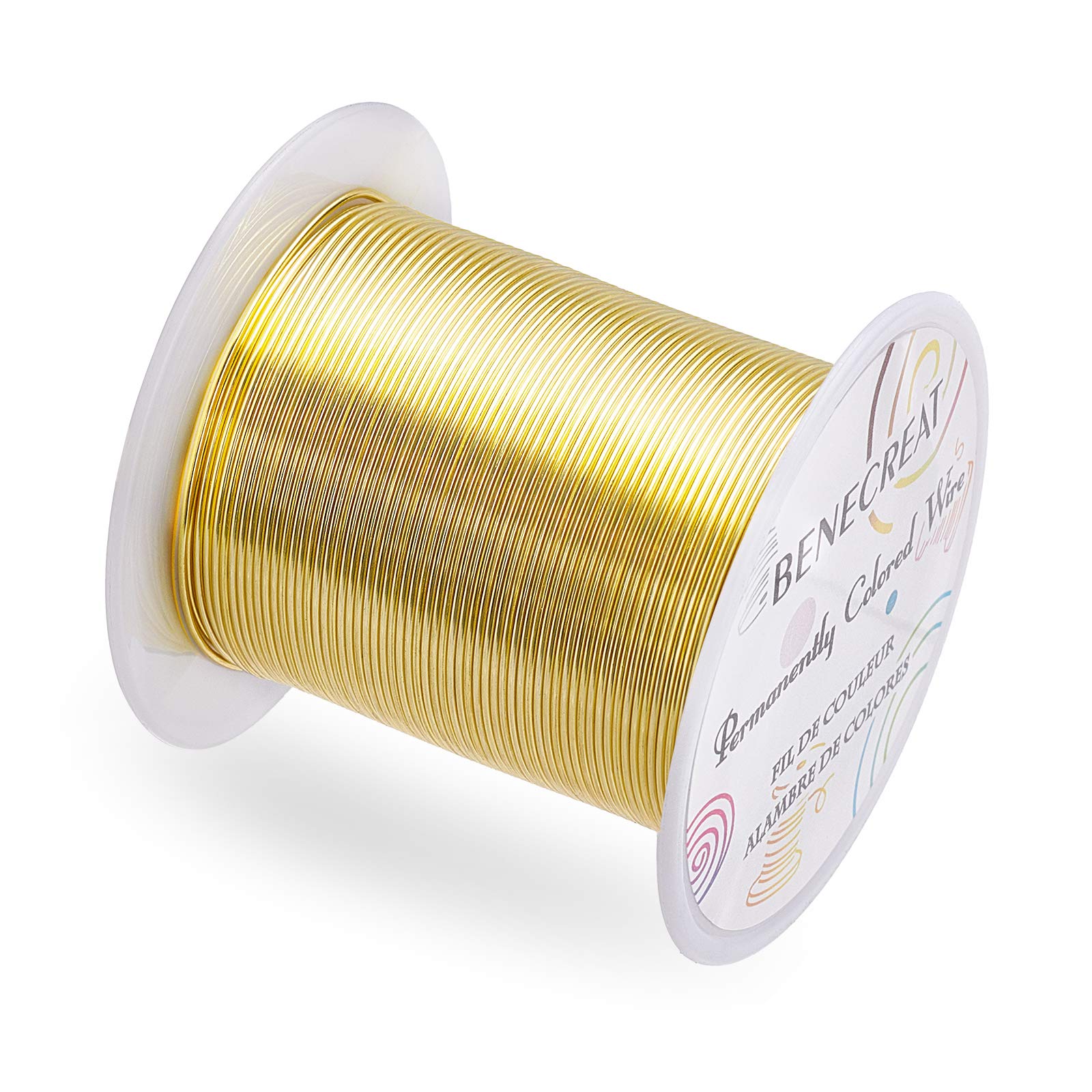 BENECREAT Fil cuivre 0,8mm fil bijoux or clair 30m