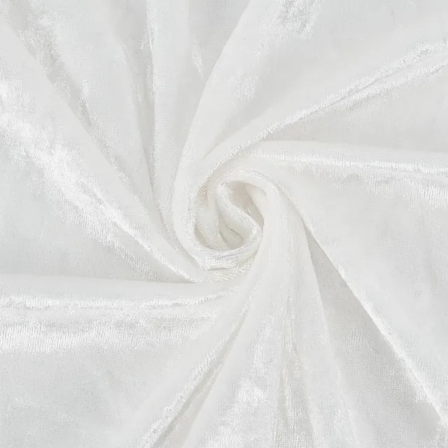 BENECREAT Velours Écrasé Tissu Blanc 1,6x1m