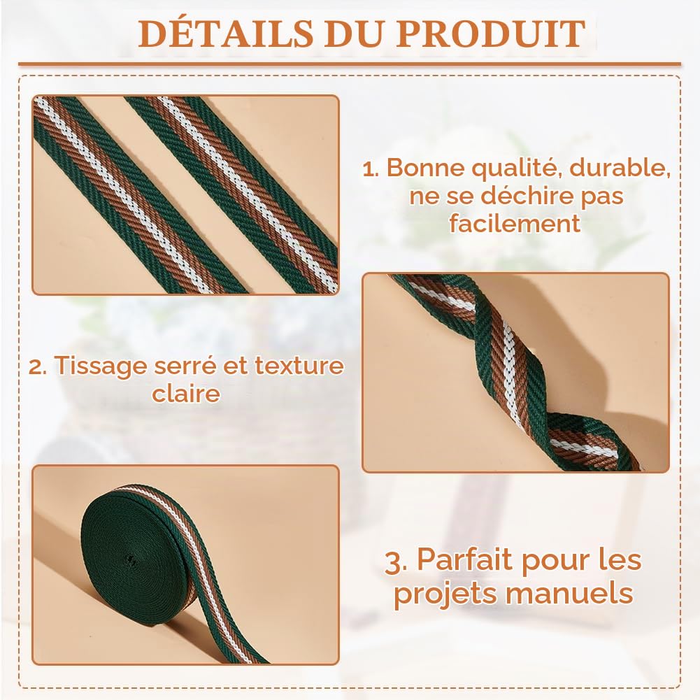 BENECREAT sangle polyester vert foncé 32 mm 9,14 m