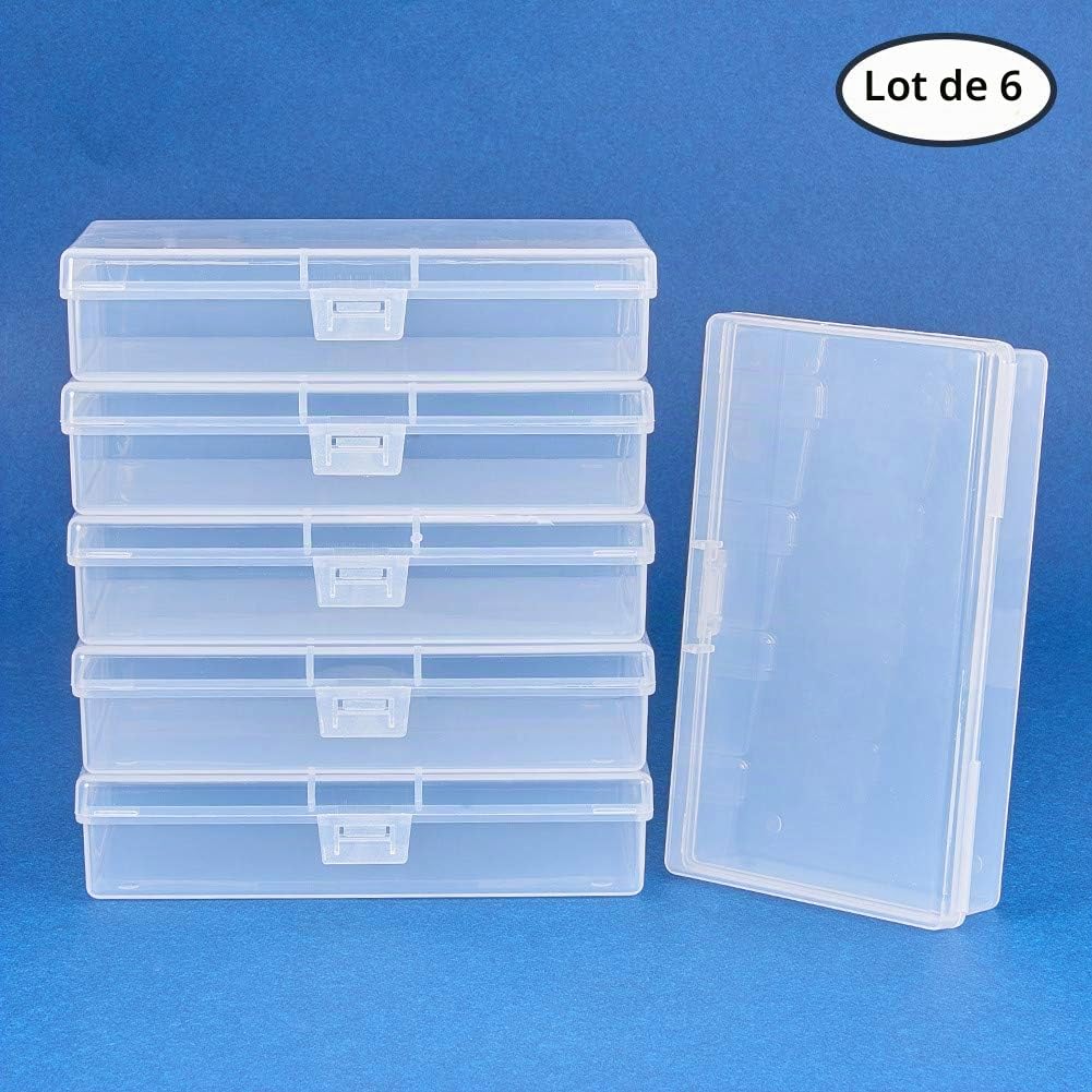 BENECREAT Boîtes rangement transparentes 13,2cm x6