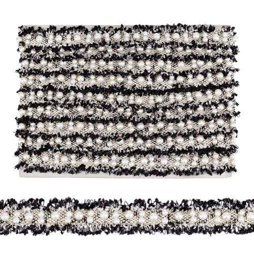 BENECREAT bordure dentelle perlée noire 30 mm 5 m