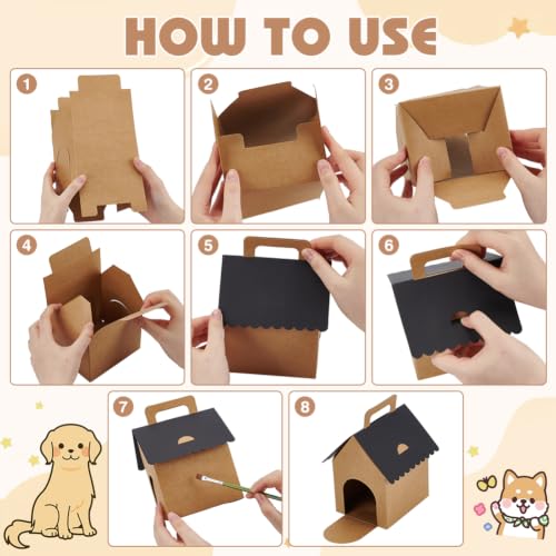 BENECREAT boîte cadeau niche chien papier 30 pcs 18cm