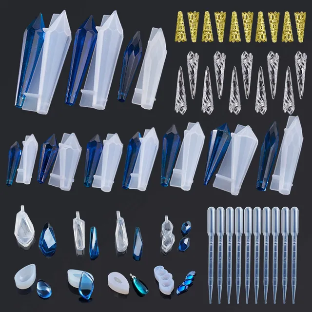 Cayway kit 48 moules résine bijoux silicone 18 formes