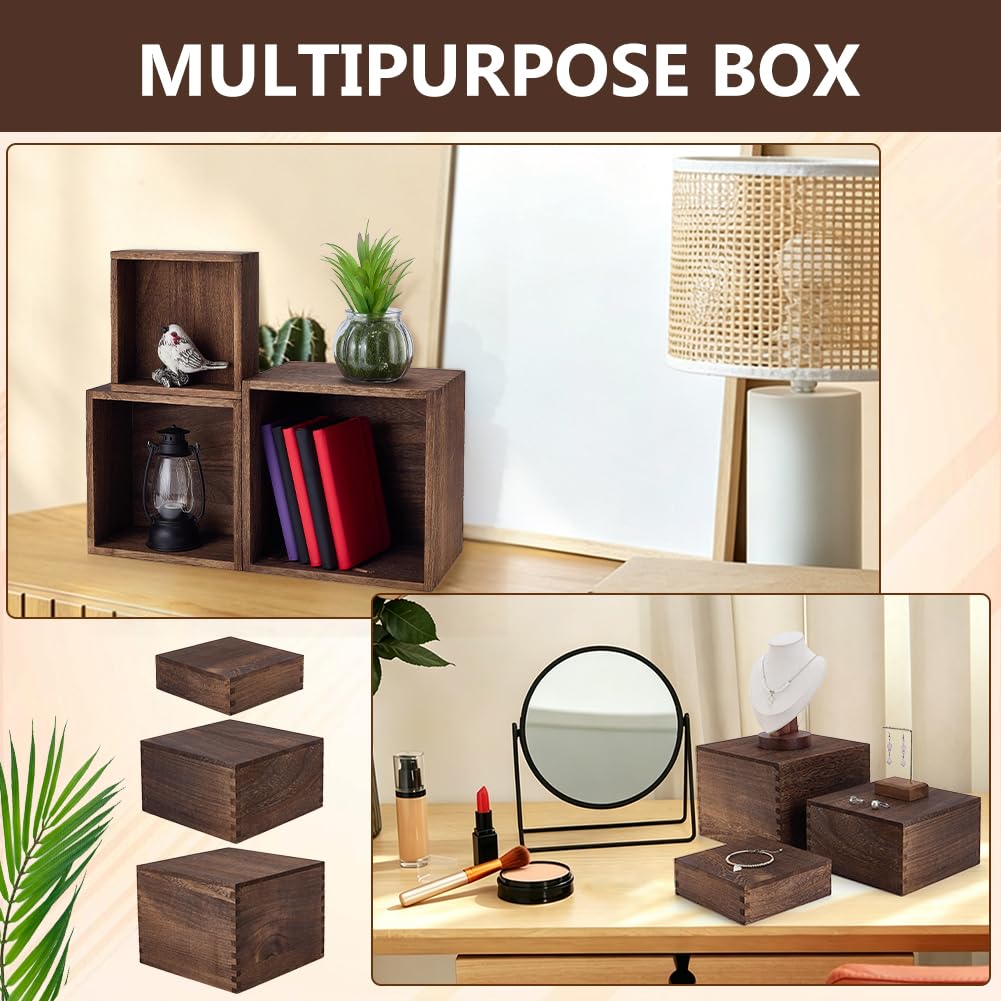 BENECREAT Présentoir Bois Rustique 3 Tailles x6 Rehausseur
