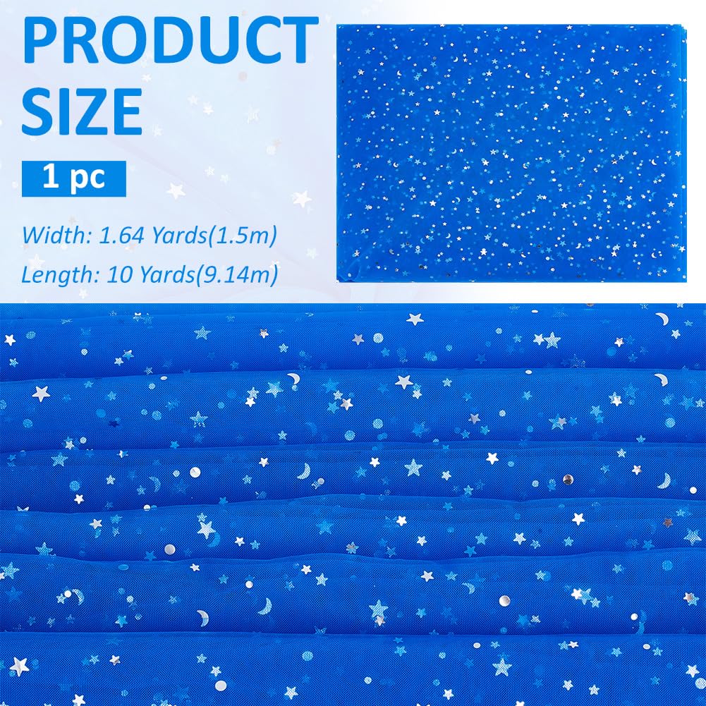 BENECREAT Étoile Lune tulle pailleté bleu marine 9,1m