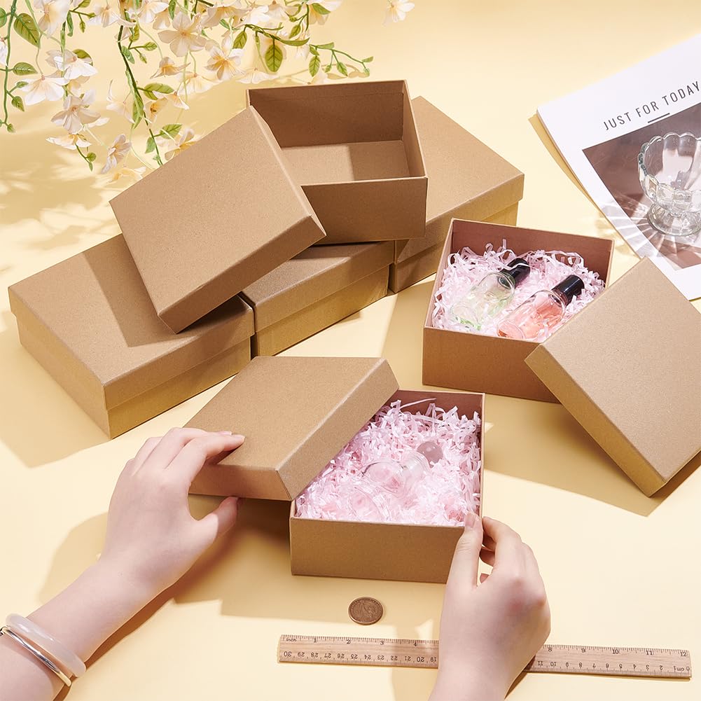 BENECREAT Boîtes Bijoux Kraft Marron 15 cm 6 pcs Couvercle