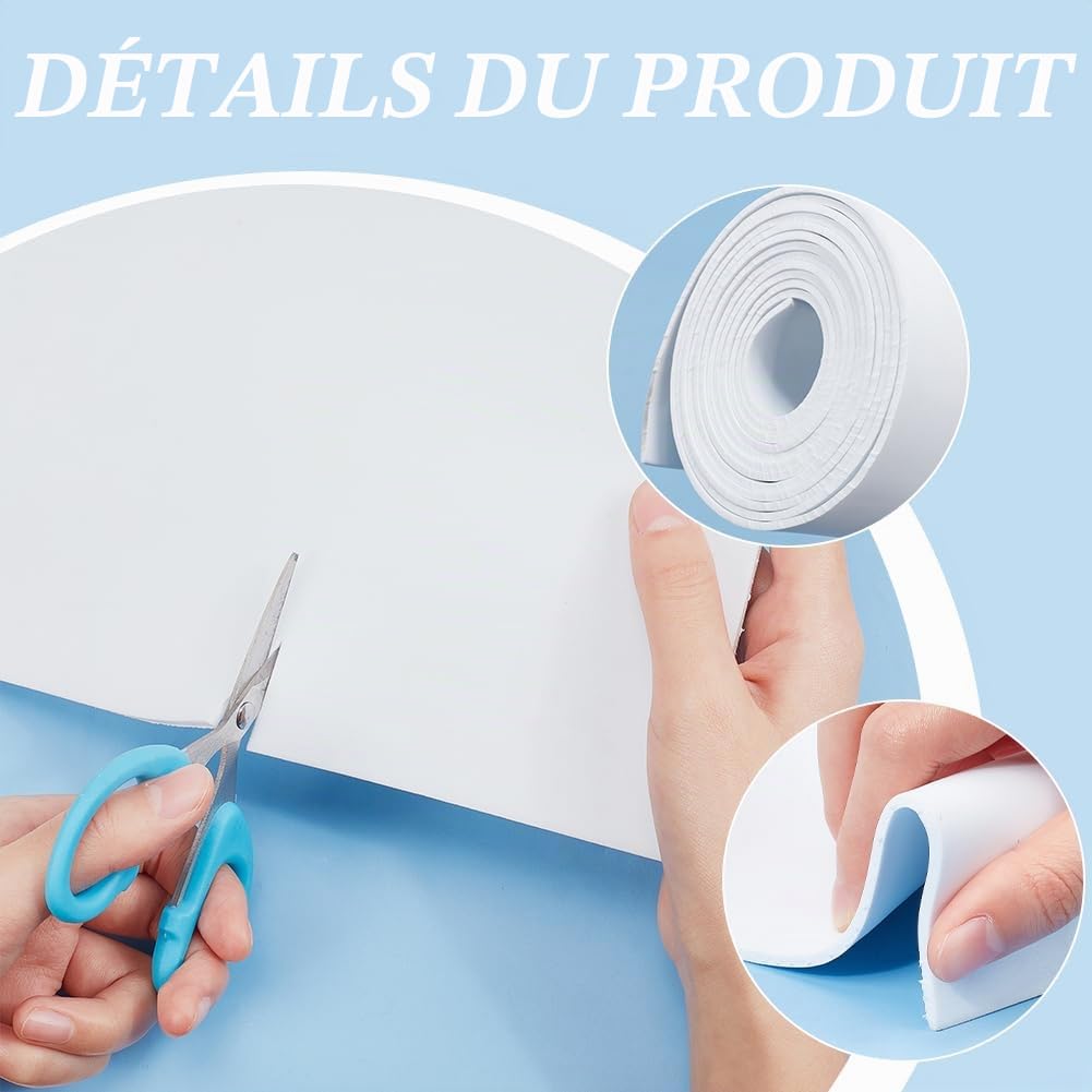 BENECREAT Rouleau Mousse EVA Blanche 3m 35cm 3mm Souple