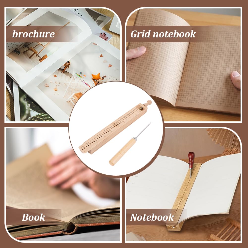 BENECREAT Guide Perçage Livre Bois 290 mm + Alêne