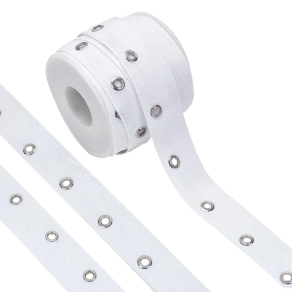 Benecreat ruban à œillets blanc 7,3 m coton 25 mm