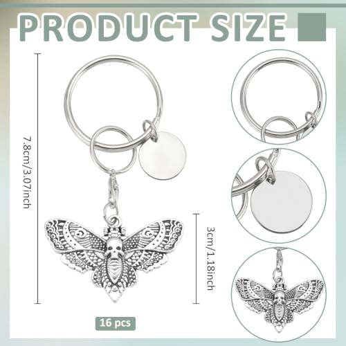BENECREAT Luna Gothique Papillon porte-clés lot 16 argent antique