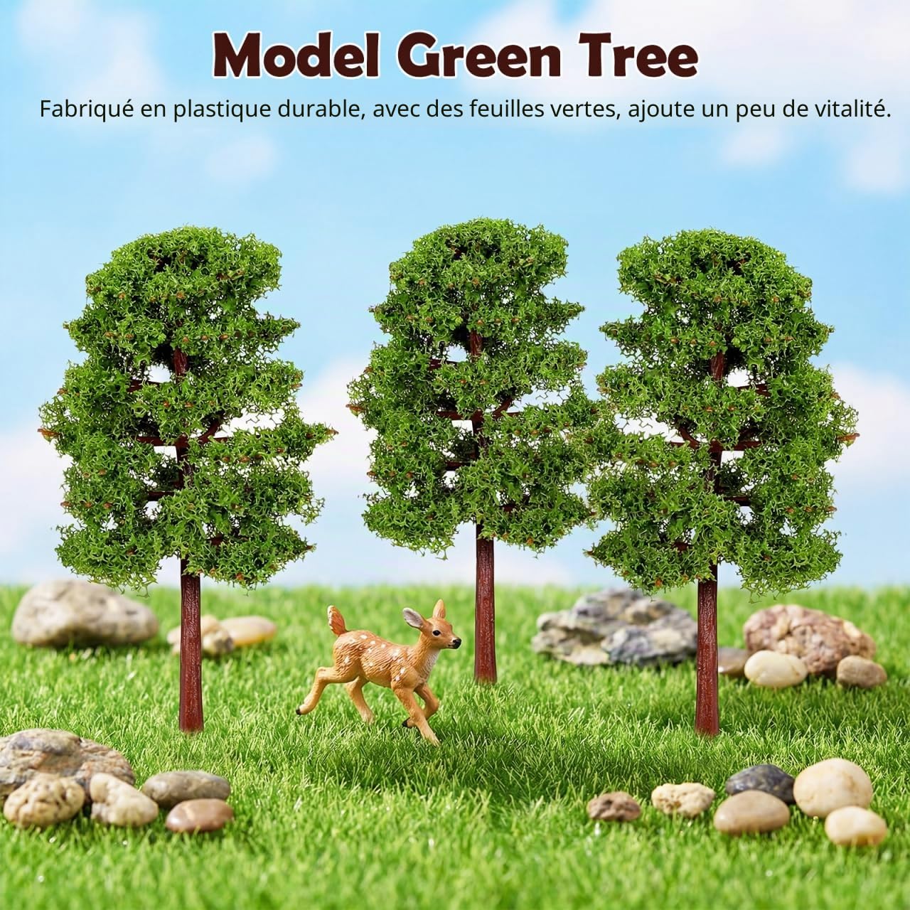ROSENICE arbre miniature vert foncé lot 20 8cm