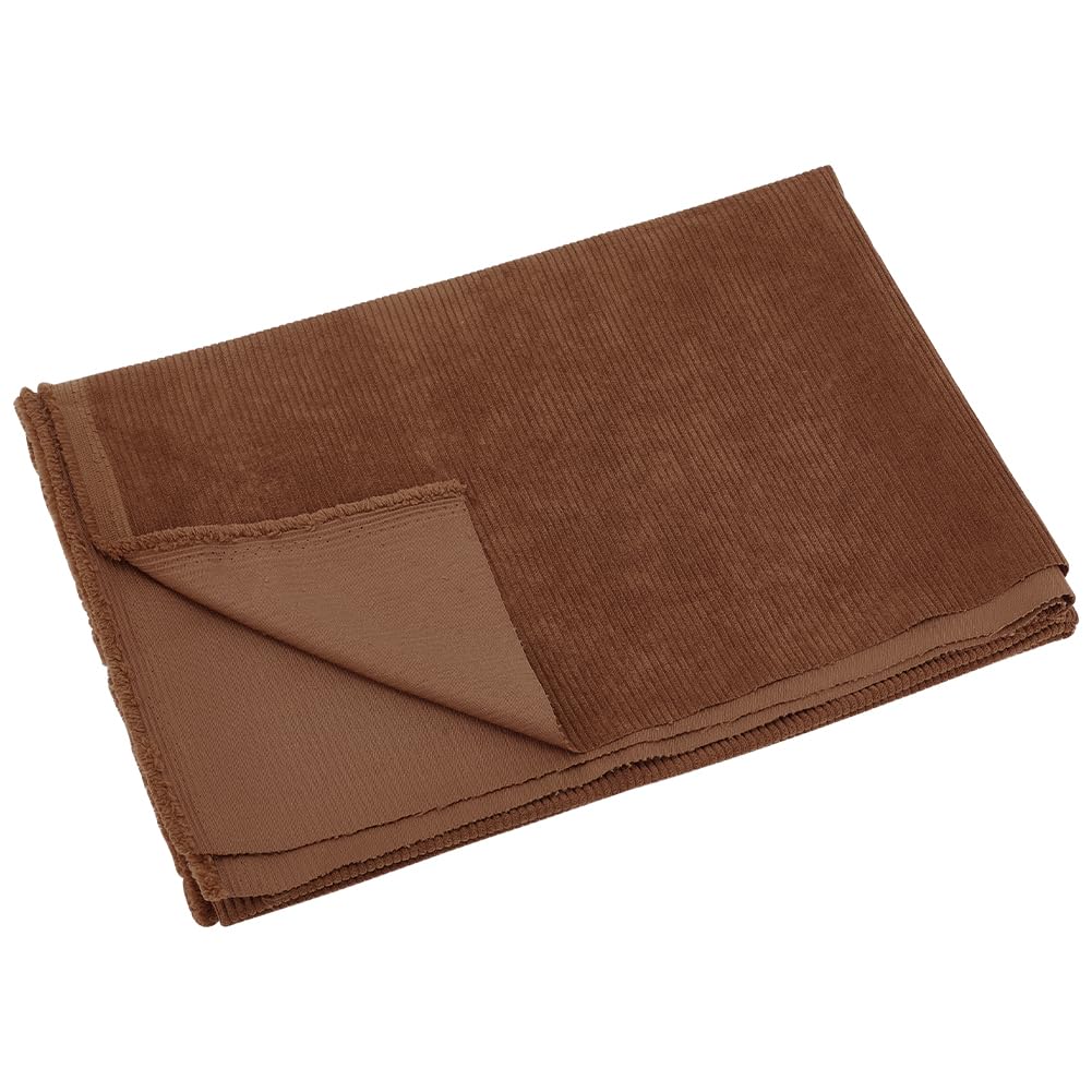 BENECREAT Tissu Velours Côtelé 155x100 cm Vert Olive Foncé Polyester