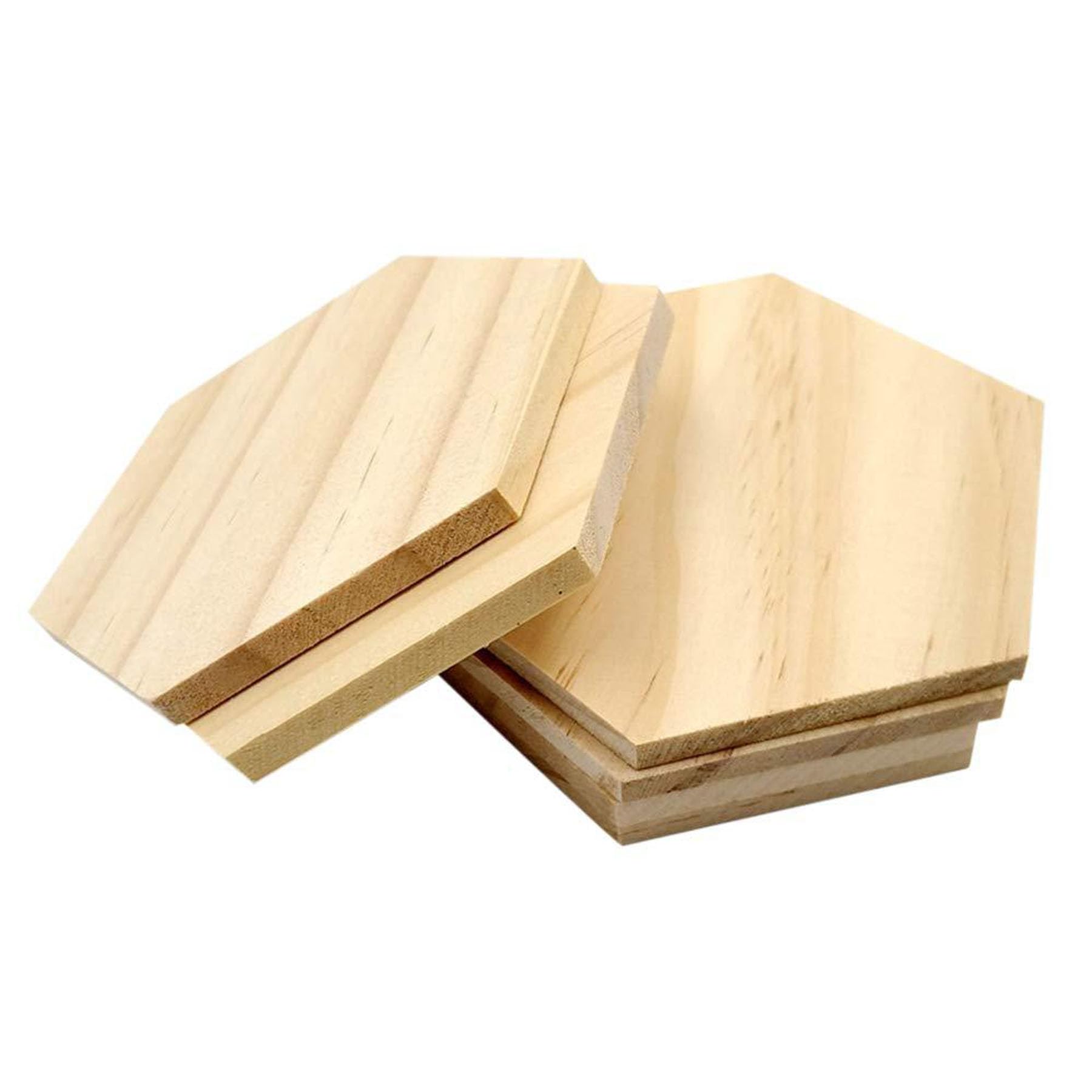 Cayway Mini Parquet Hexagone Bois 3,8 cm 50 Pièces