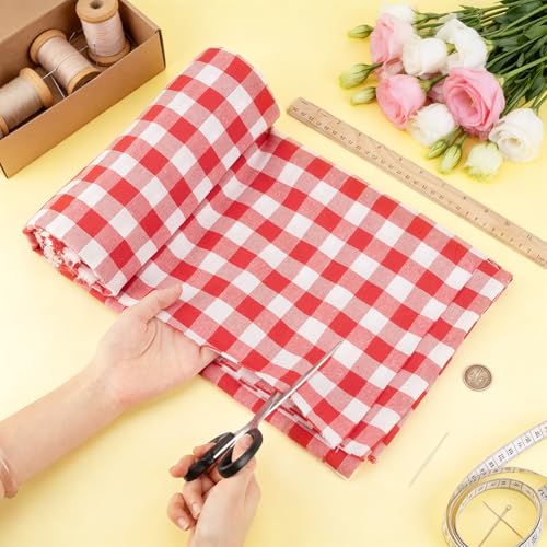 BENECREAT Tissu Vichy Carreaux Rouge Tartan 150x300cm