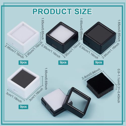 BENECREAT Boîte présentation bijoux 36 pcs 2,4 cm transparent